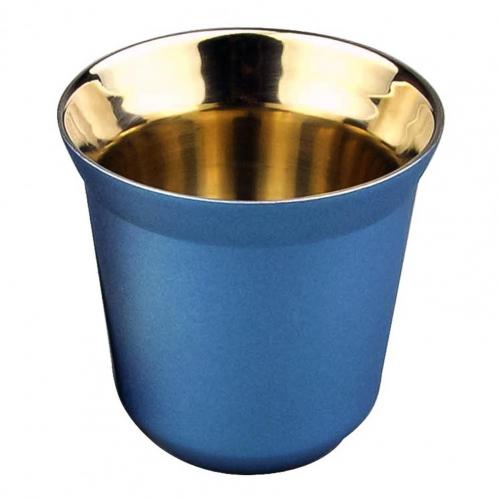 Double Wall Stainless Steel Espresso Cup Insulation Nespresso Pixie Coffee Cup Capsule Shape Cute Thermo Cup Coffee Mugs: Blue