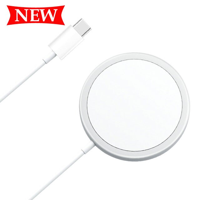 15W Originele Magnetische Draadloze Oplader Voor Iphone 12 Pro Max 12pro Qi Fast Charger Voor Iphone 12 Mini Usb C Pd Adapter Magsafing: white