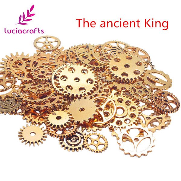 50g/lot Mixed Sizes Mechanical Gears Metal Jewelry Accessories Material DIY Retro Pendant G1003: The ancinet king
