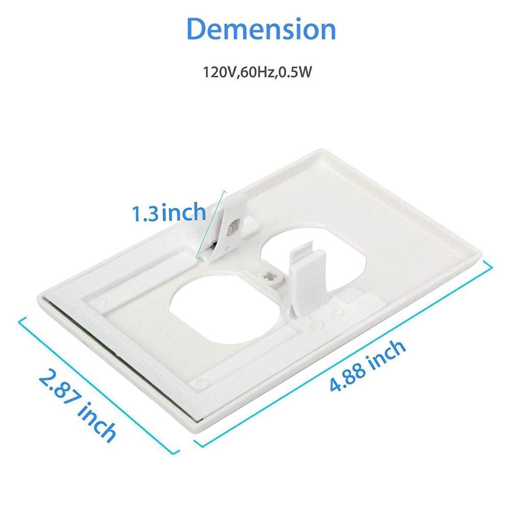 6Pack Wall Outlet Plate LED Night Light Illuminated Plug Cover With Sensor Inductive Guidelight Easy Snap On No Wire Or Battery
