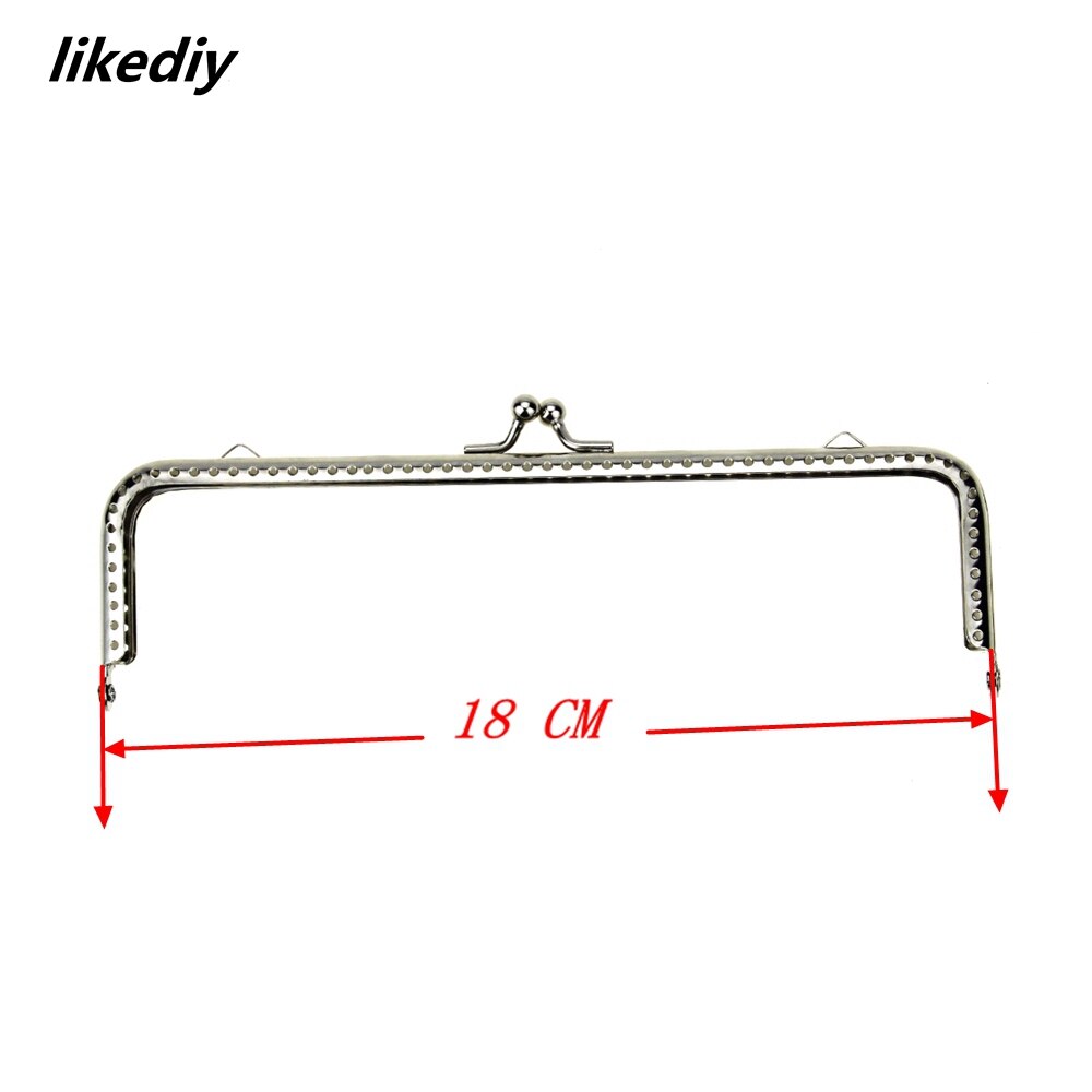 20 stks/partij Glanzend Zilver Basic Metalen Portemonnee Frame Kus Sluiting Lock DIY Tas Accessoires 8.5/10.5/12.5/15.5/18CM