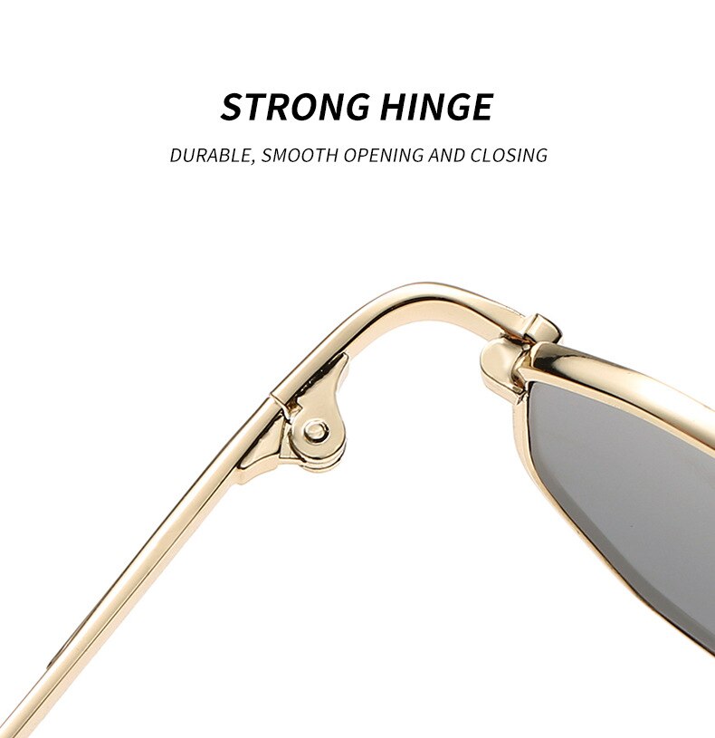 Gafas de sol estrechas para hombre, lentes de sol rectangulares a la para mujer, de metal, de de lujo, clásicas, UV400,