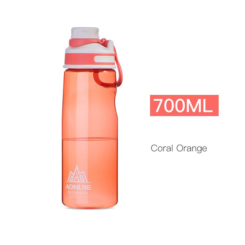 Aonije Sport Water Fles SD32 Lekvrij Draagbare Cup Waterkoker Bpa Gratis Voor Fietsen Hardlopen Fitness Gym 500Ml 700Ml: Coral Orange 700ml