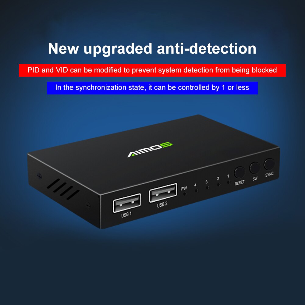 Maus Synchroniser Controller mit one-taste vier-port USB Tastatur KVM Switch Splitter Computer Synchronizer USB Synchronizer