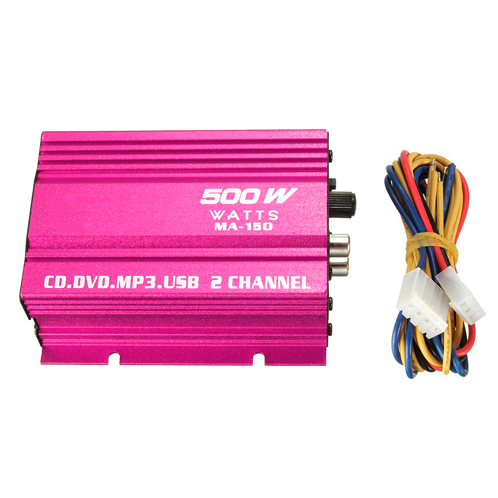 Universal Mini Subwoofer Aluminum Alloy Stereo Amplifier LED Indicator 2 Channel Power Audio Car Motorcycle Hi-Fi 12V 40W Home