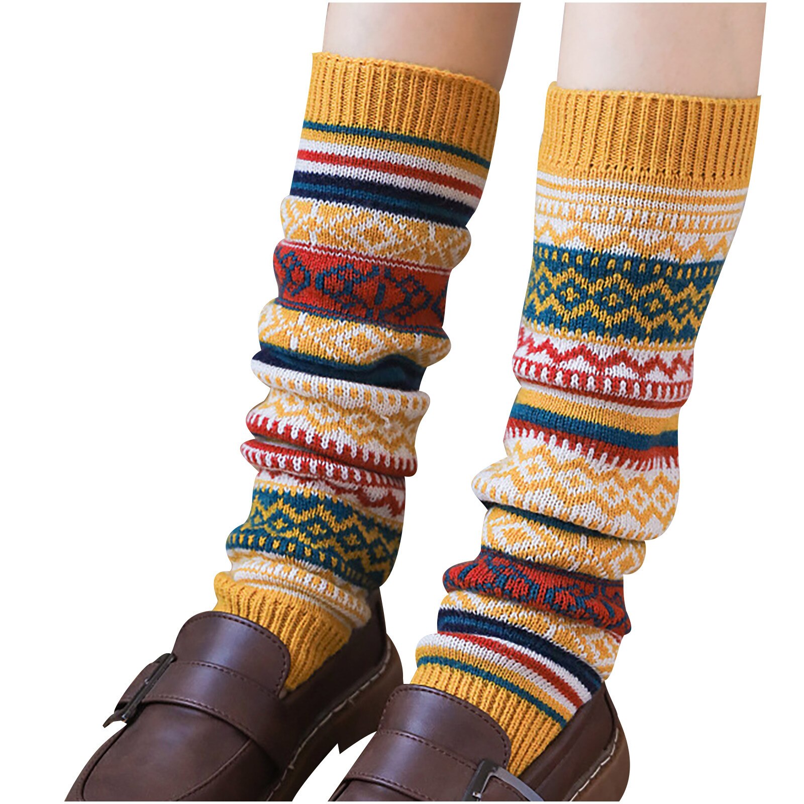 Womens Harajuku Retro Beenwarmers Mode Winter Gebreide Sokken Haak Gebreide Beenwarmers Vrouwelijke Legging Knie Hoge Sokken #3