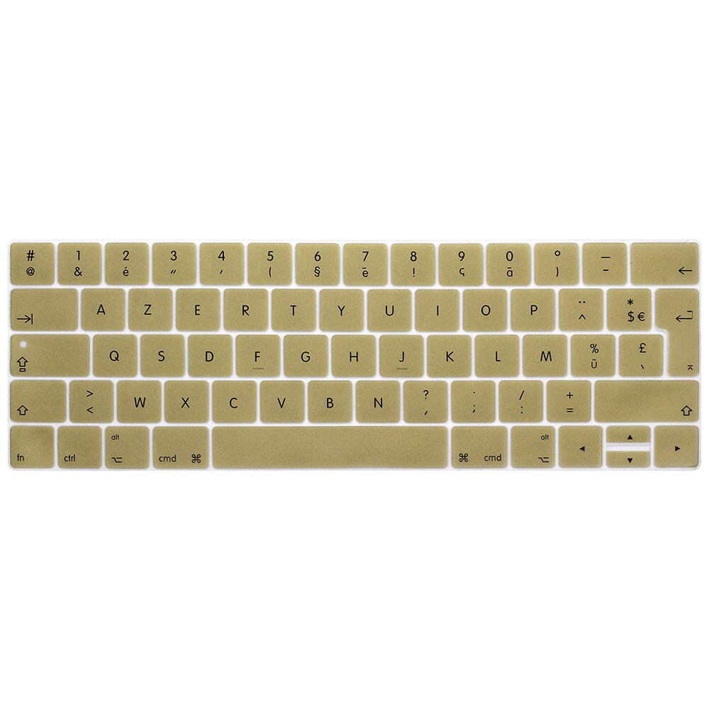 HRH ue wersja francuska Azerty cienka klawiatura obejmuje skórki silikonowe dla Macbook Pro 13 "15" A1706 A1707 A1989 A1990 A2159 pasek dotykowy: Metallic Gold