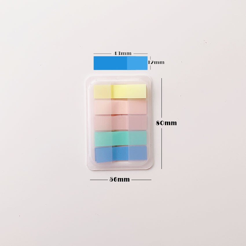 100sheets Transparent Sticky Notes Morandi Color Bookmark Sticker School Supplies Stationery: Morandi