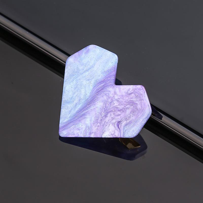 Acrylic Heart Shape Hair Clips for Women Girls Hairpins Shiny lovely Shell Hairgrip Hair Accessories: NO 8