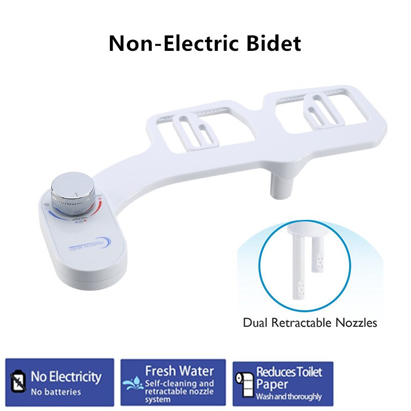 Niet-elektrische Bidet Toilet Seat Bidet Attachment Zelfreinigende Nozzle-Verse Water Bidet Sproeier Wassen / koud Water