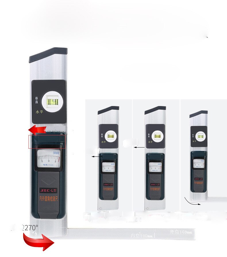 Inside And Outside Right Angle Measuring Ruler Yinyang Right Angle Ruler Right Angle Ruler Aluminum Alloy Laboratory Tool Measur