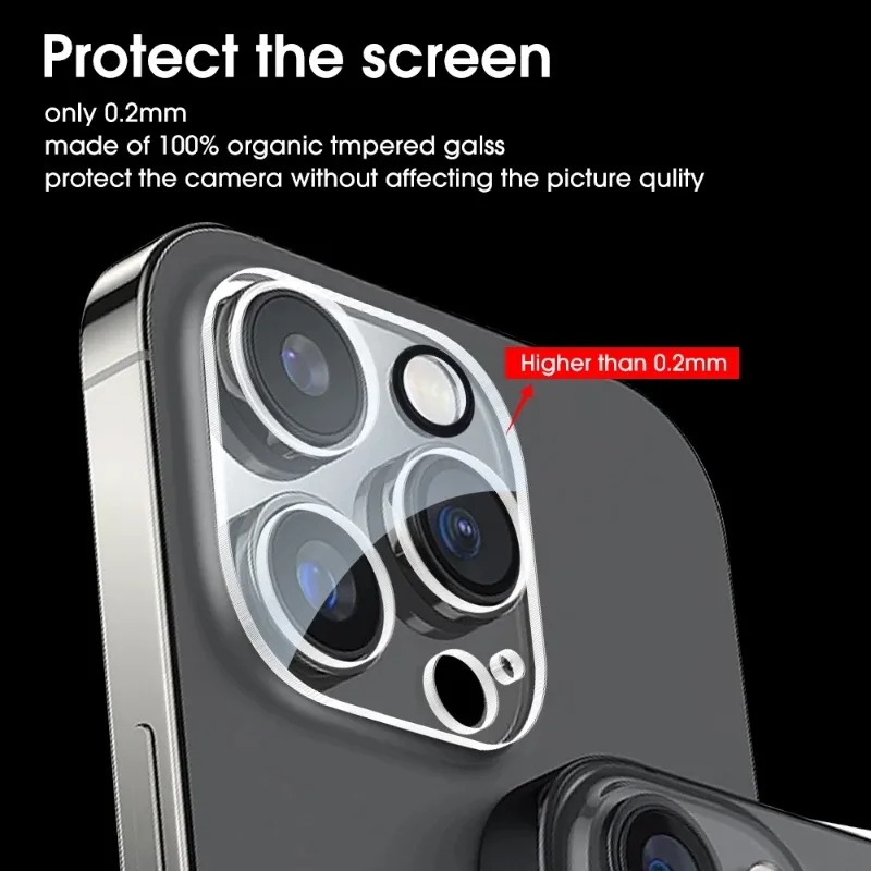 Protector de lente de cámara para iPhone 16 Pro Max 16plus 16pro 16 15 14 Plus 13 mini accesorios de cubierta de protección de vidrio templado 5 uds