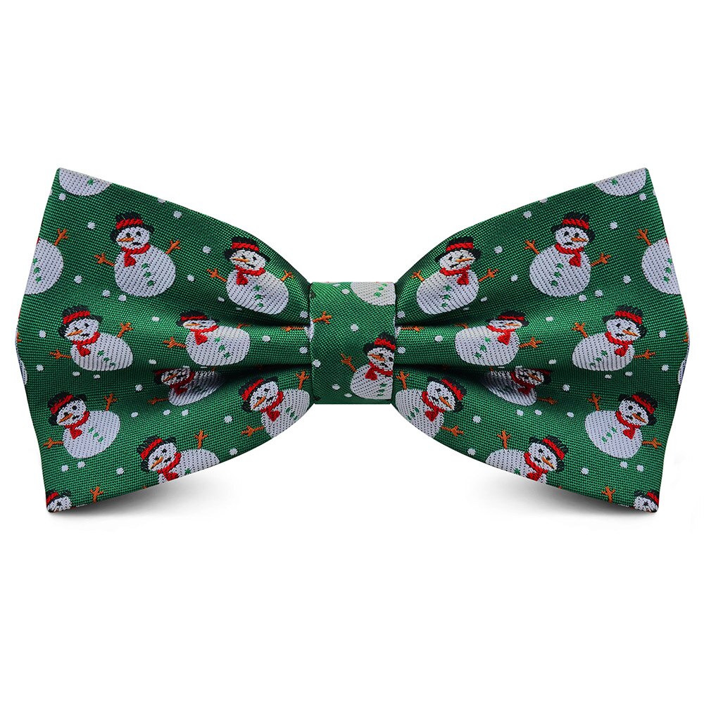 GUSLESON Double Fold Men's Christmas Bow ties Festival Theme Bowties Pre-Tied Neckwear Snow Tree Pattern Novelty Bow Tie: 13