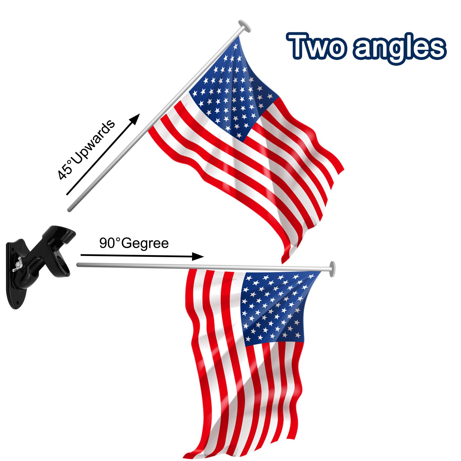 Flag Pole Wall Mount Outdoor Flagpole Mounting Bracket For Wall Adjustable Aluminum Wall Mounted Flag Holder Flag Pole Base