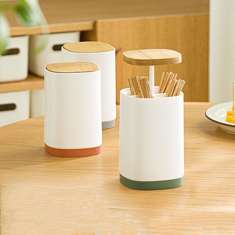 Japanse Automatische Pers Tandenstoker Doos Multi Purpose Tandenstoker Houder Met Split Katoen Floss Creatieve Huishoudelijke Producten