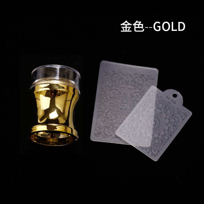 1Pc Clear Silicone Head Nail Stamp Stamping Manicure Tool With Scraper Print Patterns 6 Colors Transparent Nail Stamper: Ivory