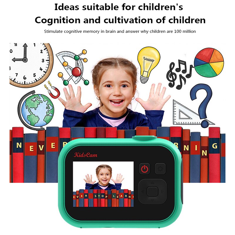 Cámara Digital con pantalla HD para niños, pantalla de protección ocular IPS de 2,0 pulgadas, recargable, para de cumpleaños