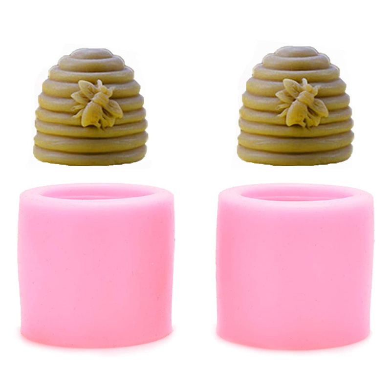 Paquete de 2 moldes de vela de abeja, molde de abeja de silicona para vela de cera de abeja casera, Mini jabón