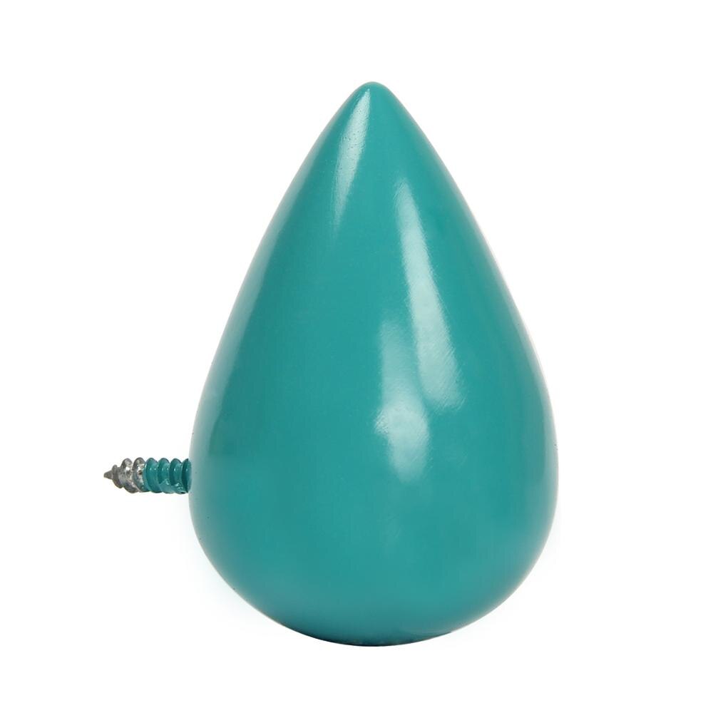 Water Shape Hook Hanger Home Wood Wall Hanger Bathroom Door Coat Hanger Hat Single Hook Holder for Home Decor: S / Green