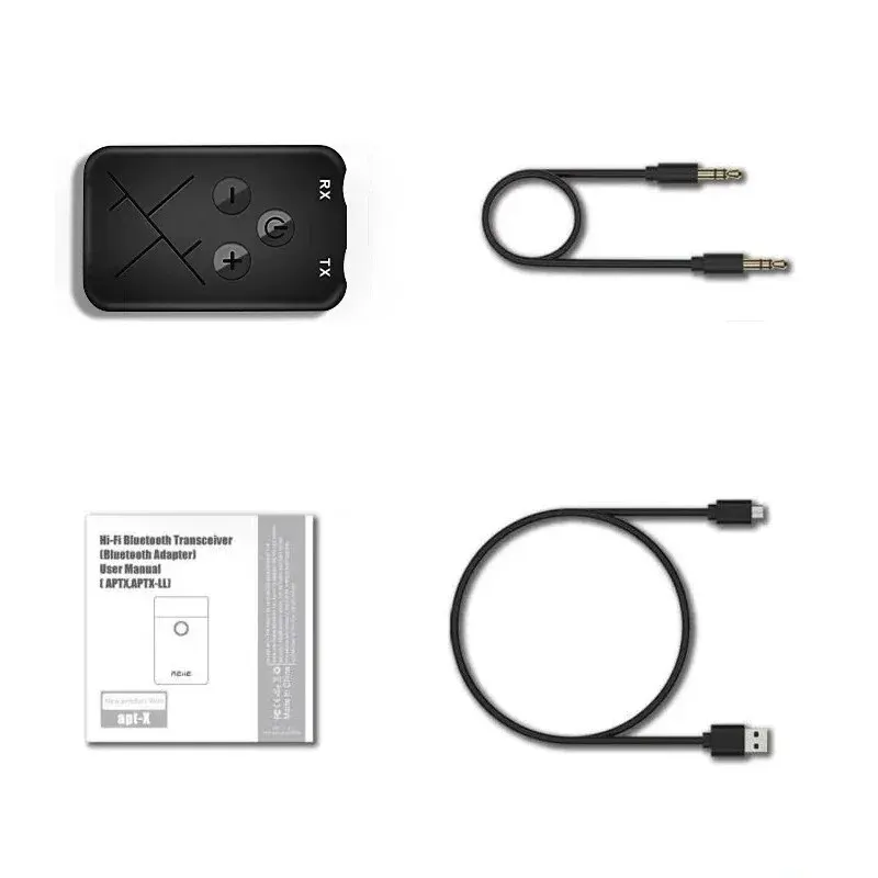 Transmisor receptor Bluetooth 2 en 1 estéreo APTX receptor de Audio auxiliar inalámbrico 3,5mm Jack RCA adaptador de coche para TV PC BT 5,0 4,2