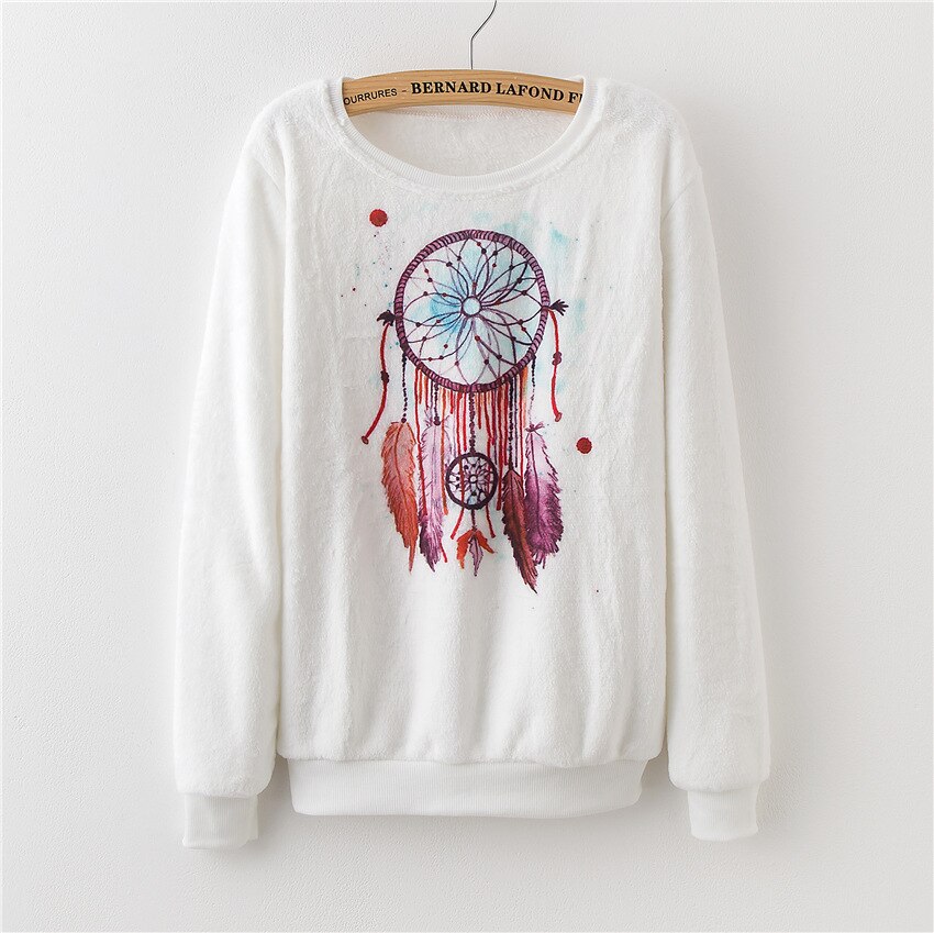 Hiver Harajuku femmes pull éléphant chien impression numérique hauts femme rouge à lèvres flanelle pulls femme dame pulls: XAM31G