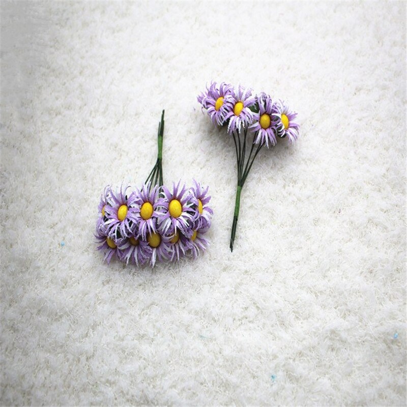 2bundles10pcs/bundle Plant Daisy Artificial Flowers DIY Wreath Material Party Wedding Flower Decoration Artificial Dried Flower: 20pcs  purple