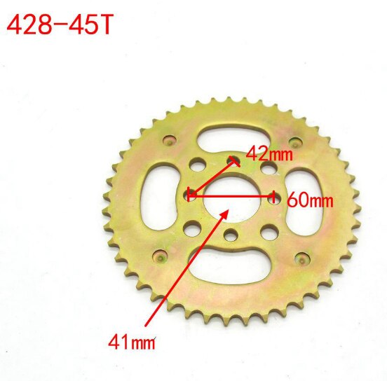 Piñón de cadena de 48T, 43T, 45T, 47T, 37T, ATV modificado para motocicleta, piezas, accesorios universales: 6