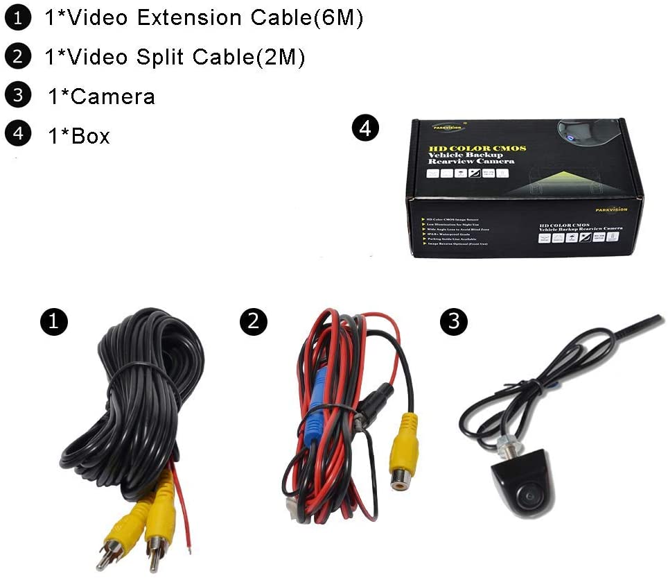 PARKVISION Night Vision Wide Angle Car Reverse Backup Camera Waterproof Guideline Selection Good for Suvs RVs