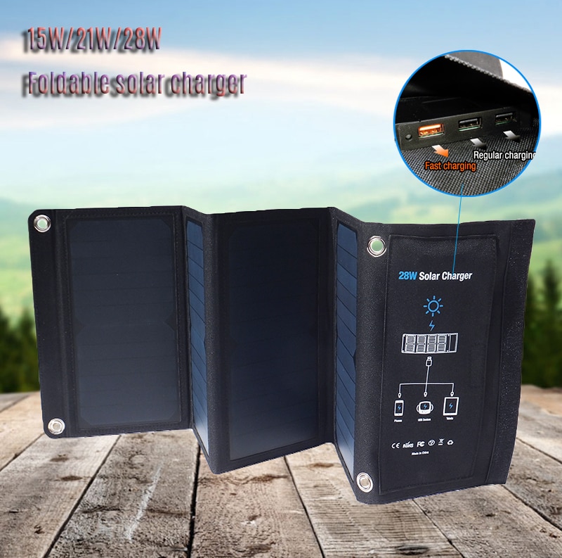 Solar Charger Usb 5V Opvouwbare Portable Solar Telefoon Oplader Met Sunpower Zonnepaneel 5V Snel Opladen Voor Smartphone