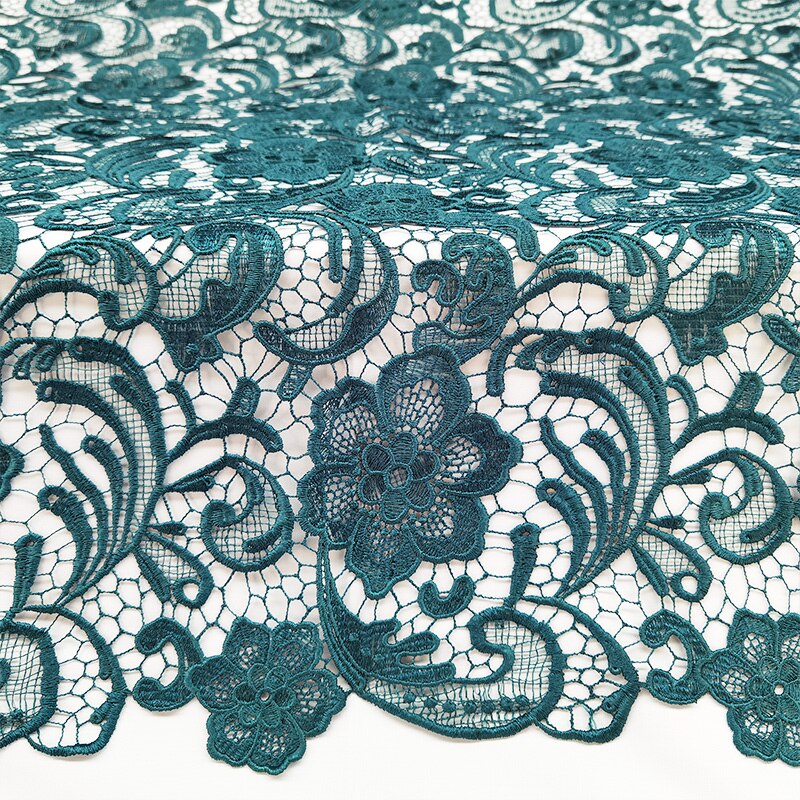 Lace Fabric Latest Heavy Beaded Embroidery African Guipure Lace Fabric for Wedding Party