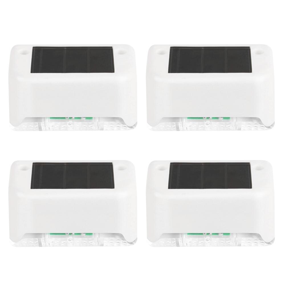 4Stck Solar- Deck Lichter Treppen Zaun LED Lampe Außen Weg Terrasse IP65 Wasserdicht Warmweiß Helle dauerhaft draussen Beleuchtung: Weiß 4Stck / Weiß hell