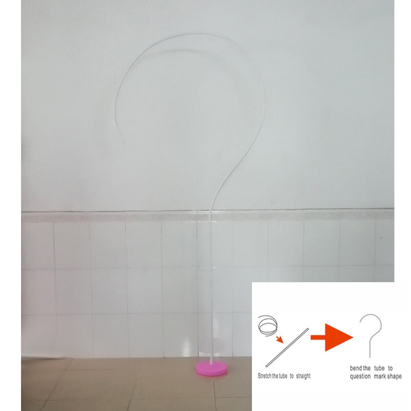 Question mark balloon stand frame, gender reveal party supplies balloon column structure: with pink base