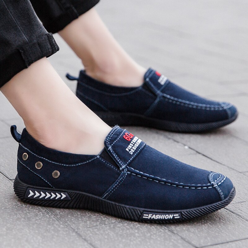 Remache genial zapatos de vaquero para hombre, zapatos de lona, zapatos planos para hombre, zapatillas , nuevos zapatos casuales de estilo suave y transpirable para hombre