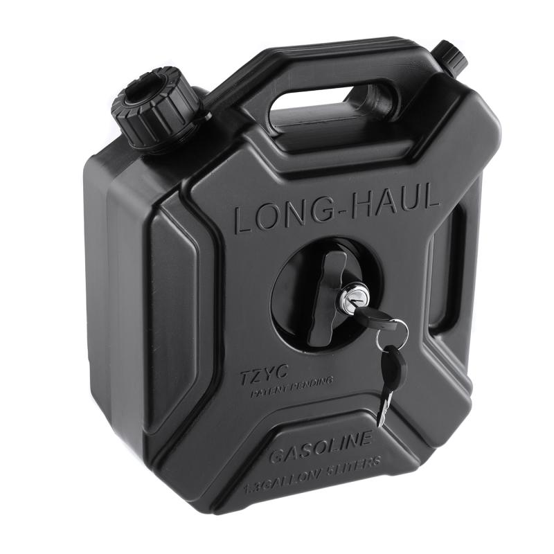 Depósito de combustible de gasolina y diésel Jerry Can, 5L negro de contenedor de aceite, repuesto de motocicleta, tanque de aceite de gasolina, jarra de combustible de reserva con bloqueo y llave