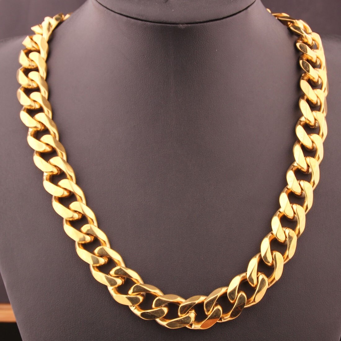 15mm/19mm hip-hop-halsketten aus edelstahl, kubanische gliederketten, rock-schmuck