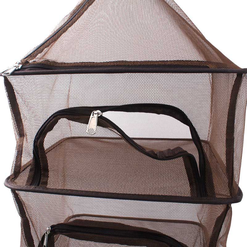 4 Layers Hanging Dry Net Foldable Mesh Storage Basket Fishing Drying Rack for Camping Picnic