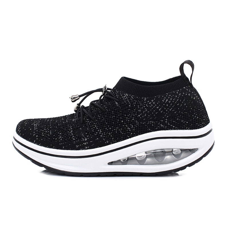 Damskie trampki platforma tonowanie światło klinowe waga Zapatillas sportowe buty dla kobiety oddychające odchudzanie Fitness Swing buty