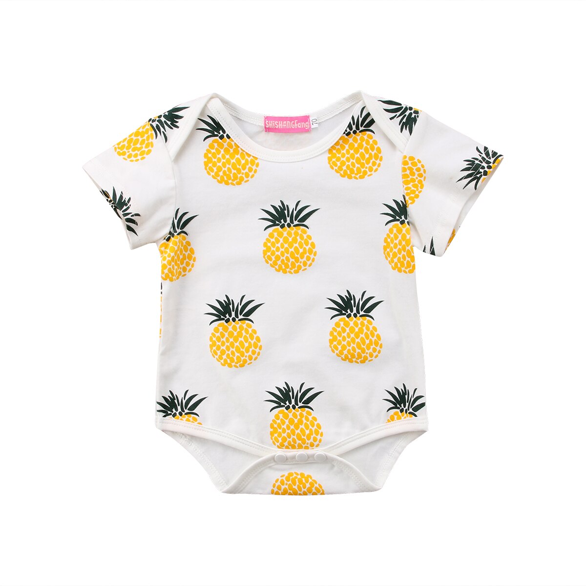 Sommer nyfødt romper børn baby pige dreng tøj kortærmet ananas telt romper jumpsuit outfits 0-24m: Gul / 100