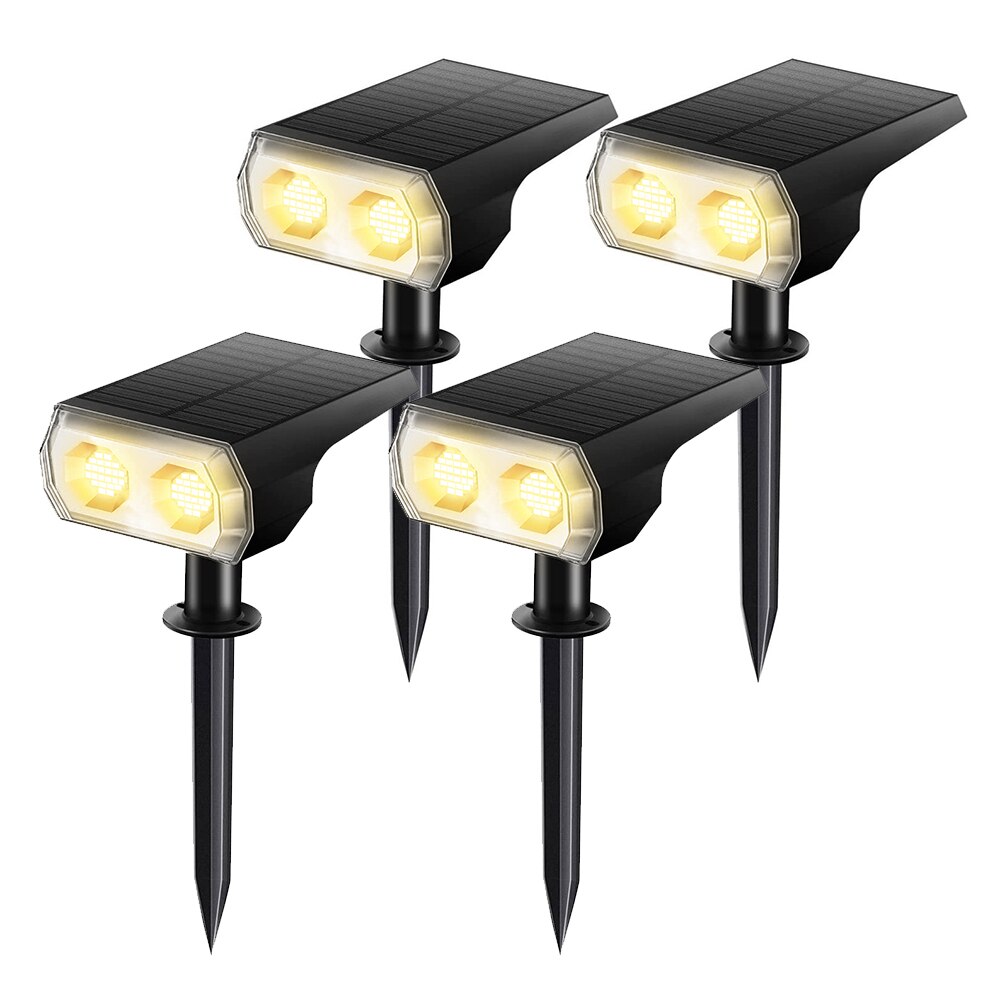 LITOM 48 LED Outdoor Solar Lights Solar lawn light Landscape Spotlights 3 Lighting Modes IP65 Waterproof Garden decoration: 4 PCS Warm White