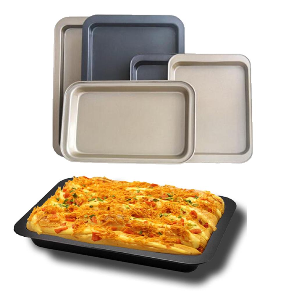Rectangular Stainless Steel Non-stick Bread Cake Oven Baking Tray Kitchen Gadget