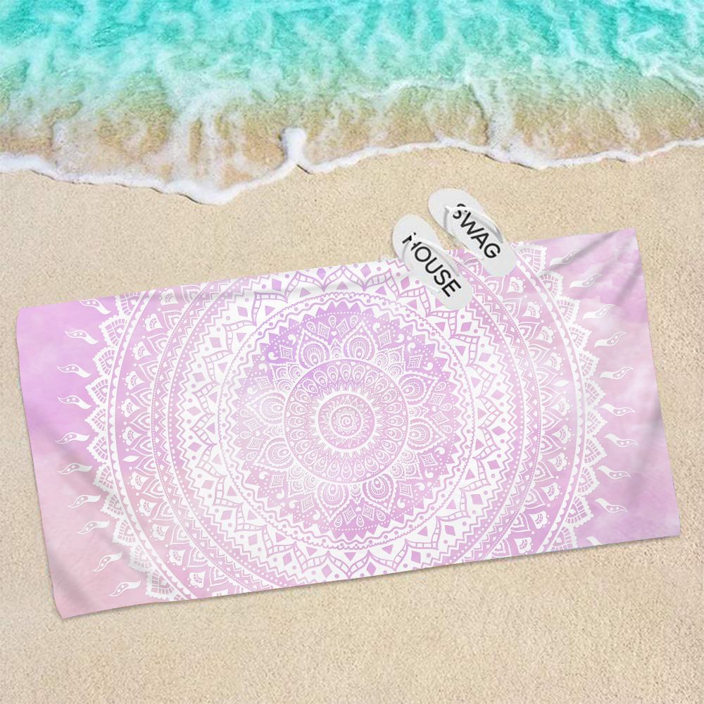 70*140 Boho Mandala Surf Poncho Microfiber Badhanddoek Strand Handdoeken Snel Droog Strand Mat Volwassen Strand Handdoeken Vrouwen bloemen Cover Ups: ST-XCMTL01-7