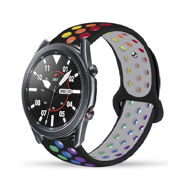 20mm pulseira para garmin vivoactive 3 música vivove hr silicone respirável pulseira esportiva para forerunner 245 645 venu sq cinta: Rainbow1