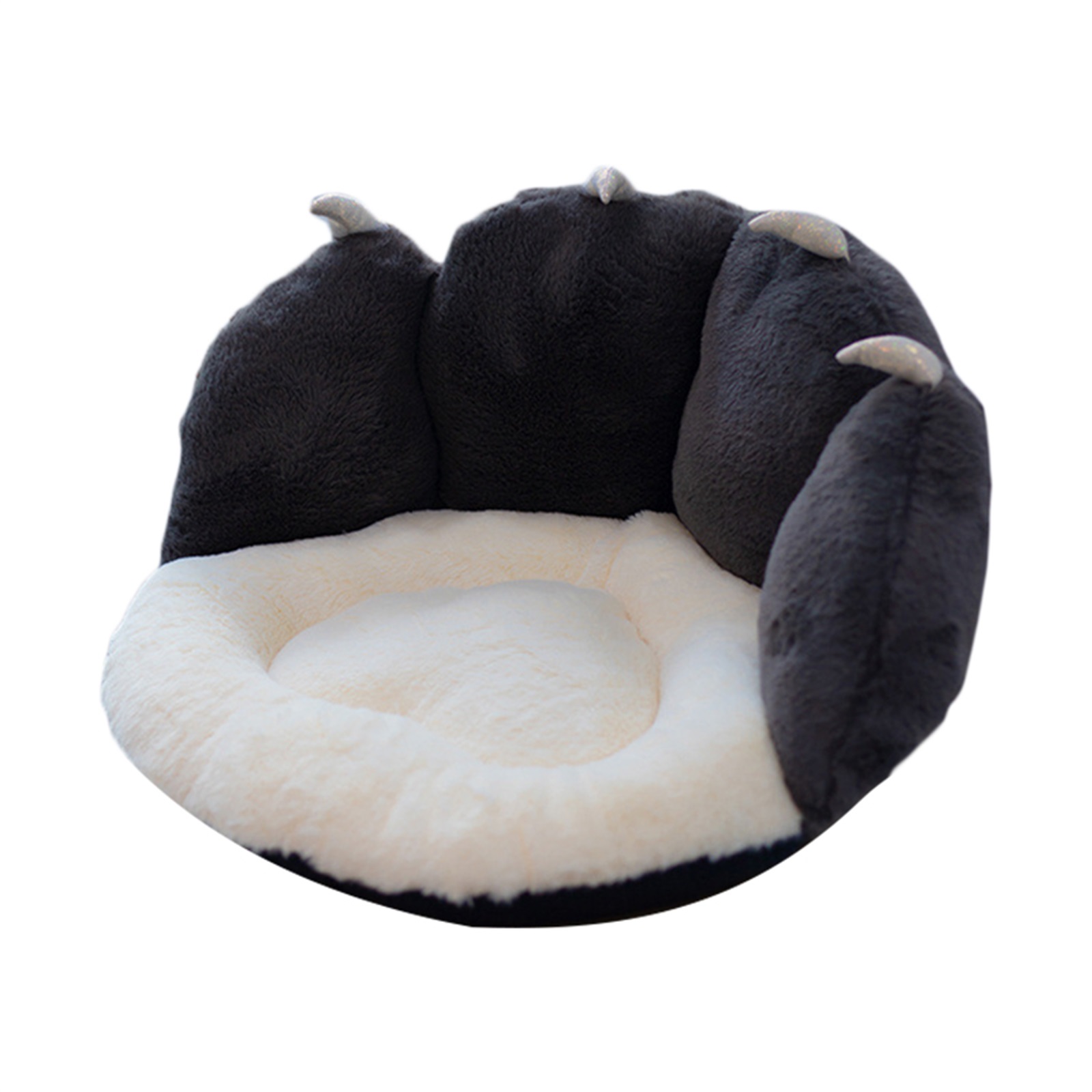Śliczne siedzisko poduszka łapa kota kształt siedzisko poduszka podparcie pleców przytulne ogrzewane siedzienie poduszka dekoracje podkładki na dywan biuro poduszka na krzesło: Ciemnoszary