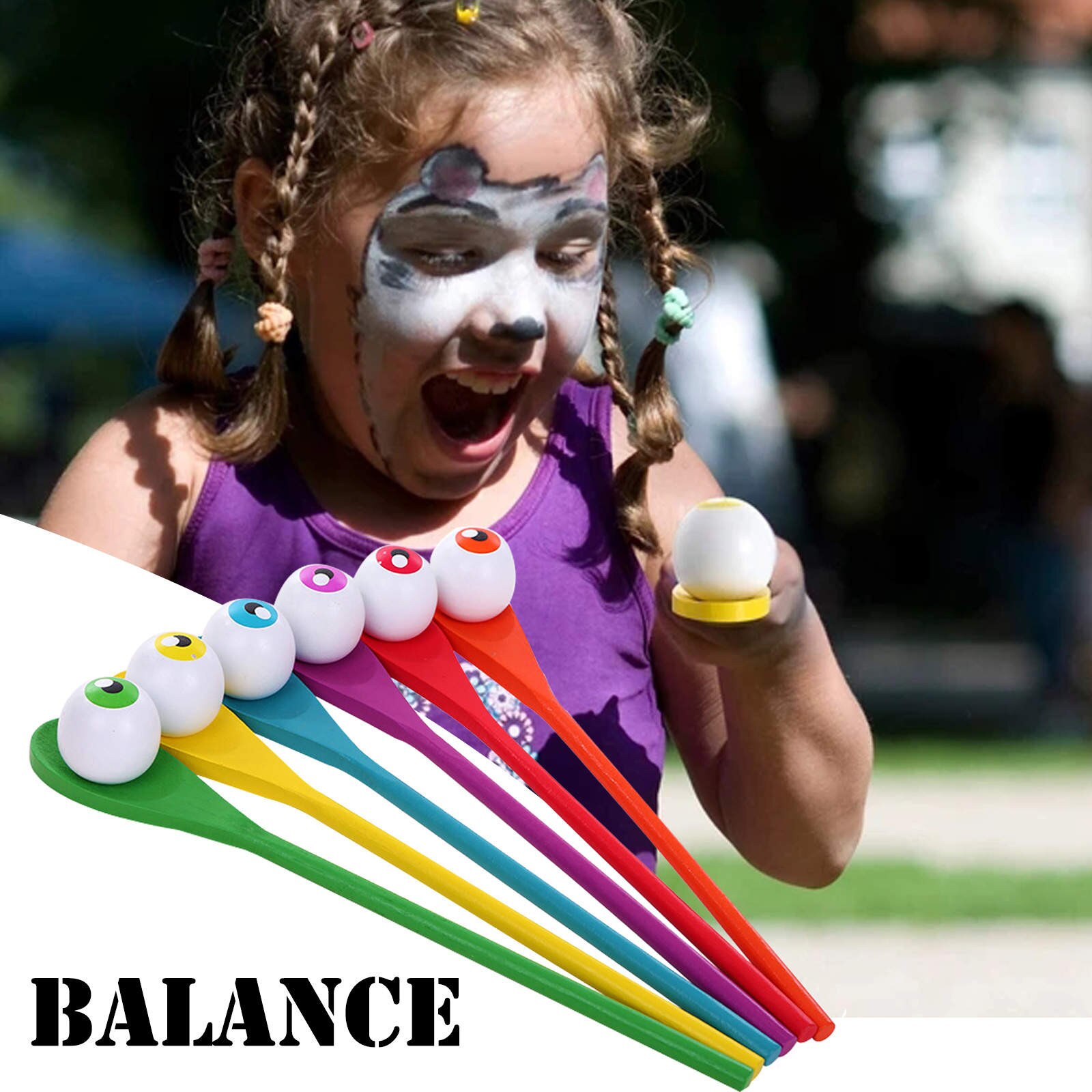 Enfants Balance Cuillère En Plastique Soins Oeuf Éducation Précoce Interactif en Plein Air Formation Jeu Jouets Pour Les Enfants 6 Pièces/ensembles