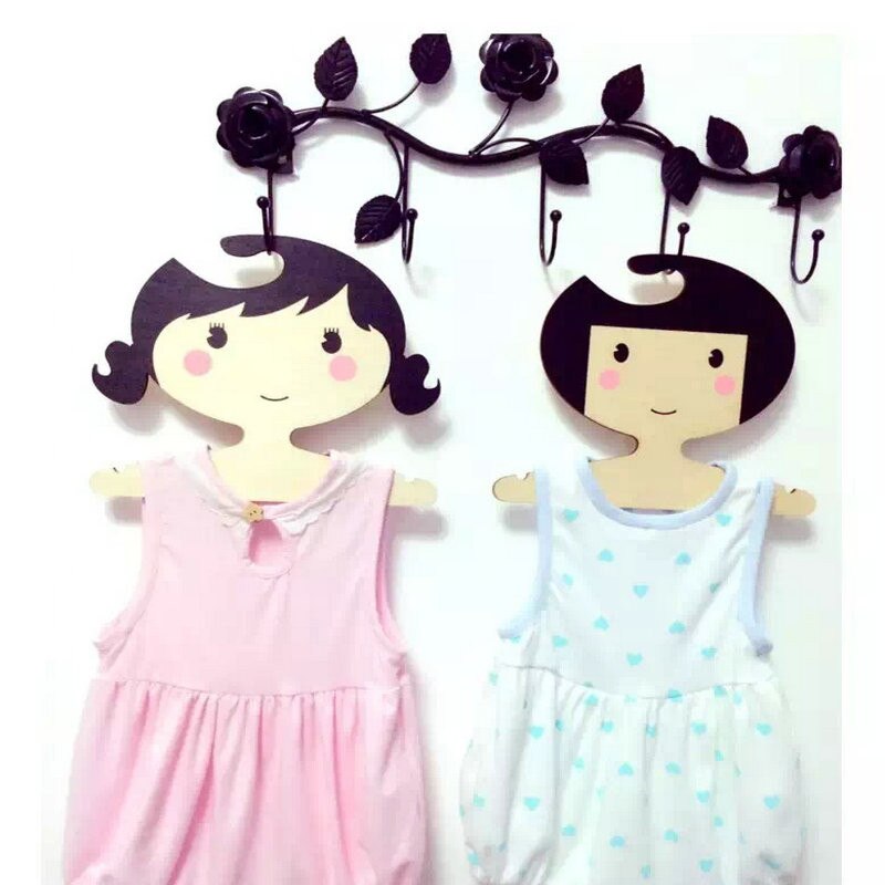 Joli cintre princesse en bois pour filles, style nordique, porte-manteau, crochet décoratif pour chambre d'enfant