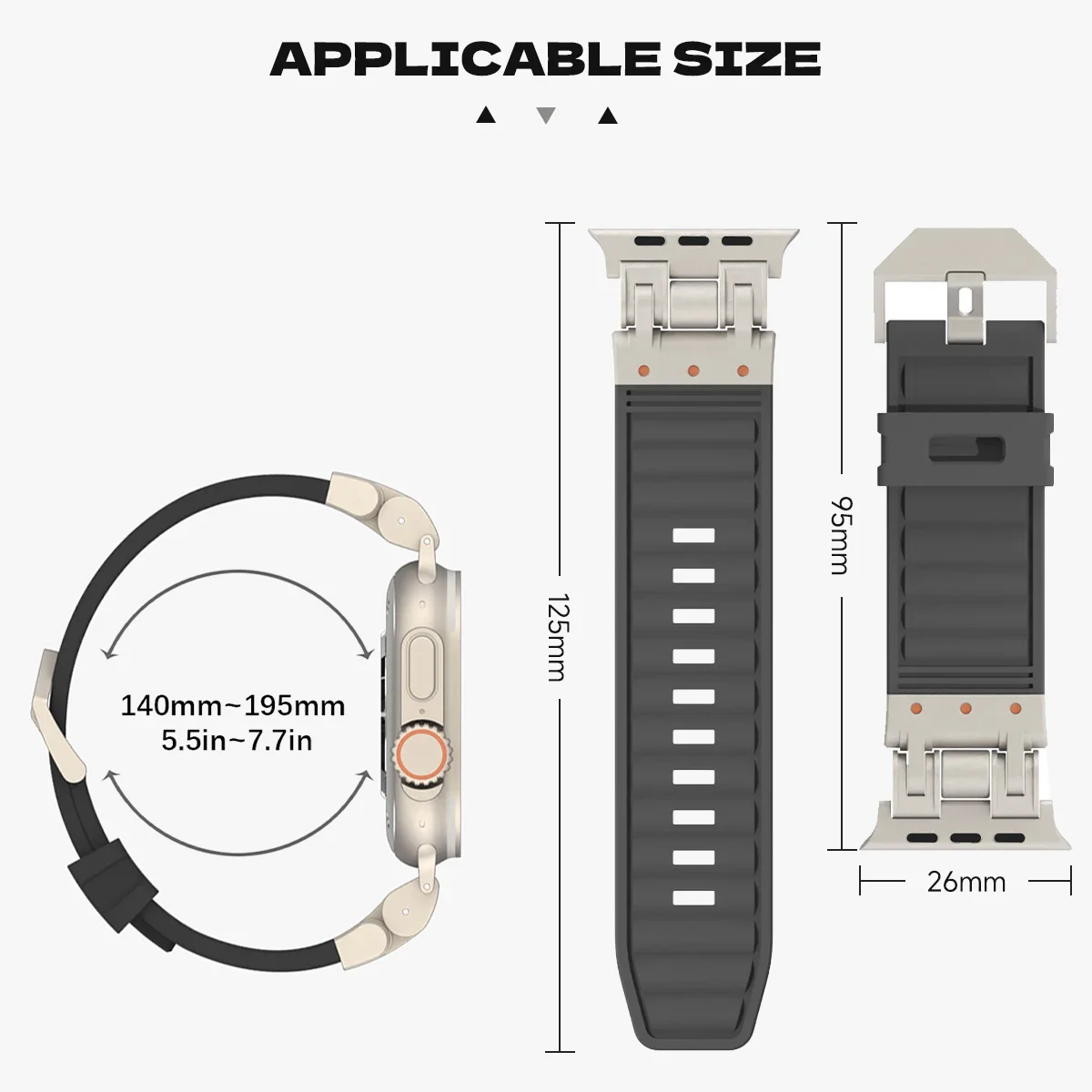Sports silikone rem til apple watch ultra 2 49mm 45mm 44mm 42mm blød gummirem til iwatch serie 9 8 7 6 5 4 se herrearmbånd
