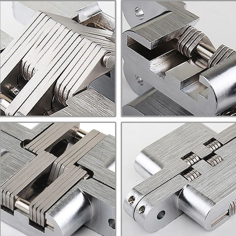 1PC Stainless Steel Hidden Hinges 180° Invisible Folding Window Door Hinge With Screws Furniture Hardware Accessories