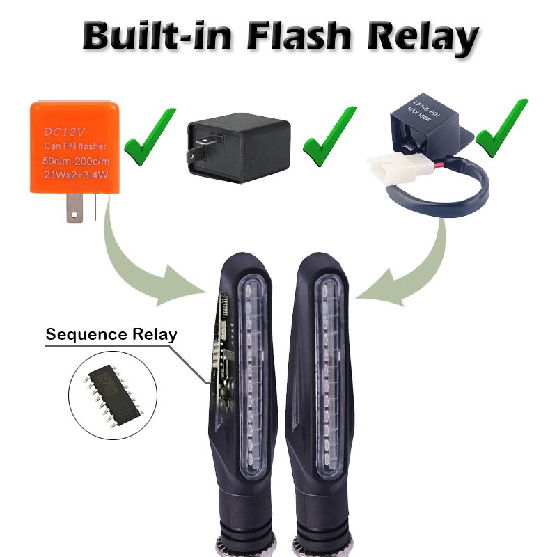 Luz LED de intermitentes E11 para motocicleta, luces traseras de frenado, intermitente de agua fluida, DRL, intermitente, IP68, flexible, 335SMD