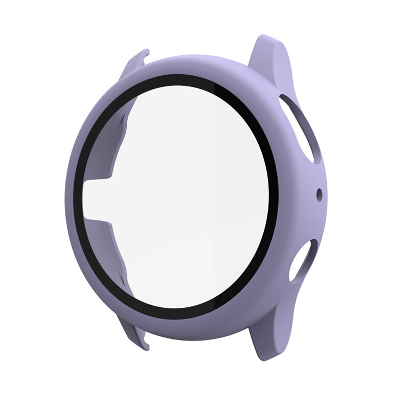 Custodia per Samsung Galaxy Watch Active 2 44mm 40mm custodia protettiva per paraurti a copertura totale con protezione dello schermo in vetro temperato: purple / Active 2 44mm