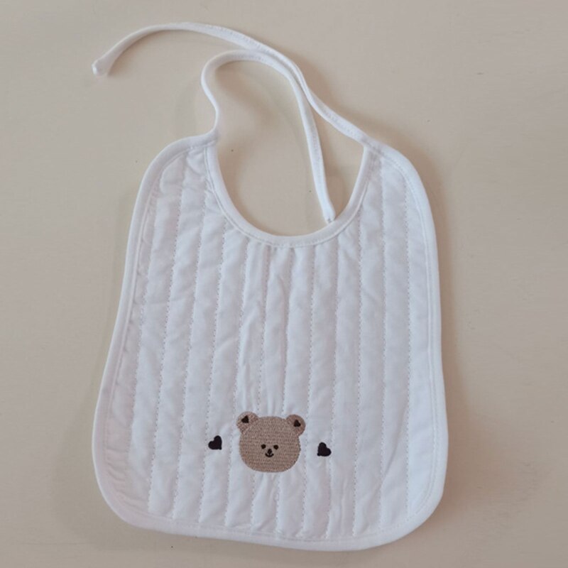 Serviette de salive pour -né, broderie d&#39;animaux de dessin animé, bavoir d&#39;alimentation pour bébé